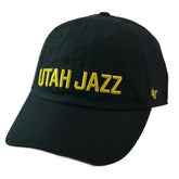Utah Jazz Black Script Adjustable Clean Up Hat – Classic NBA Style by '47